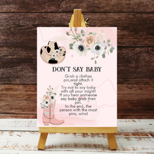 Zeg niet baby Western Cowgirl Rodeo Poster