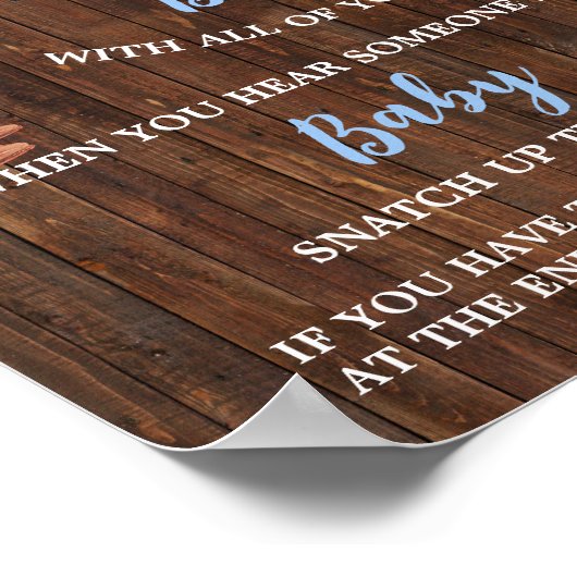 Zeg niet dat Baby Clothespin AA Cowboy Shower Game Poster (Hoek)