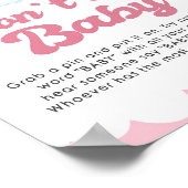 Zeg niet dat Baby roze elastisch Baby shower spelb Poster (Hoek)