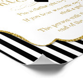 Zeg niet dat Baby shower Game Black Gold neutraal  Poster (Hoek)