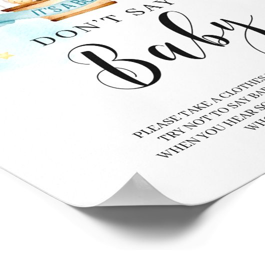 Zeg niet dat baby-spellen hete luchtballondieren t poster (Hoek)