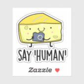 Zeg op Human Funny Photographer Cheese Pun Sticker (Vel)