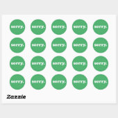 Zeg sorry ronde sticker (Vel)