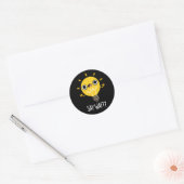 Zeg tegen Funny Light Bulb tegen Donkere donkere l Ronde Sticker (Envelop)