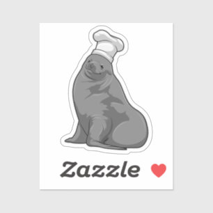 Zegel als Cook met Chef-pet Sticker