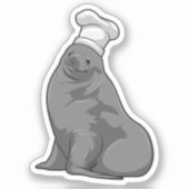 Zegel als Cook met Chef-pet Sticker (Voorkant)