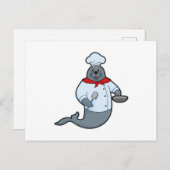 Zegel als Cook met Pan & Spatula Briefkaart (Voorkant / Achterkant)