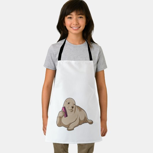 Zegel als hairdresser met Comb Schort (Insitu)