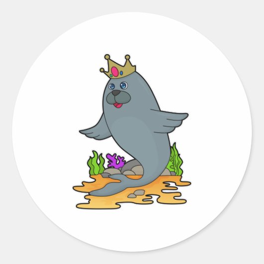 Zegel als koning met kroon (Voorkant)