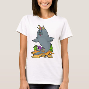 Zegel als koning met kroon t-shirt