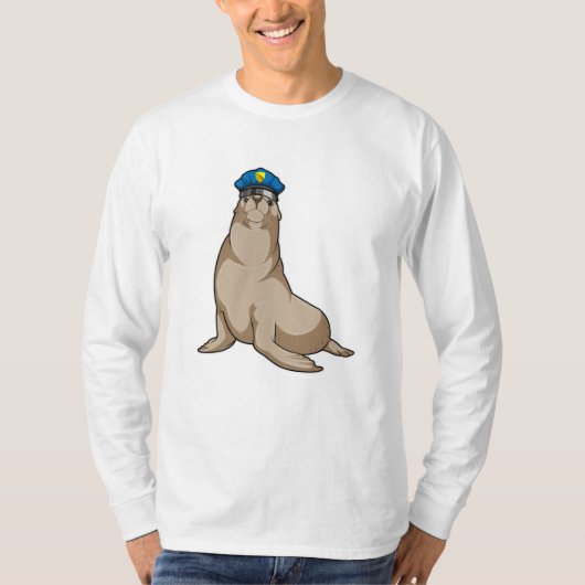 Zegel als politieagent t-shirt (Voorkant)