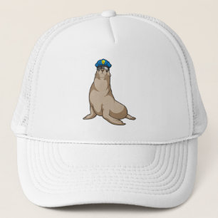 Zegel als politieagent trucker pet