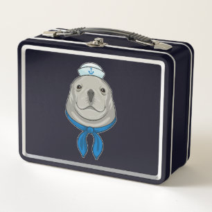 Zegel als Sailor met Sailor pet