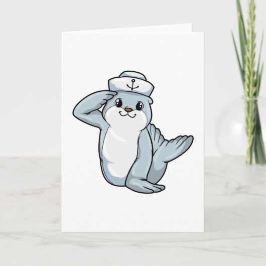Zegel als Sailor met Sailor pet Kaart (Voorkant)