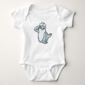 Zegel als Sailor met Sailor pet Romper (Voorkant)