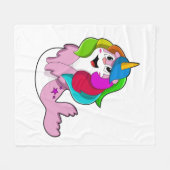 Zegel als Unicorn Fleece Deken (Voorkant (Horizontaal))
