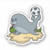 Zegel als Voetbalspeler met Voetbal Sticker (Voorkant)
