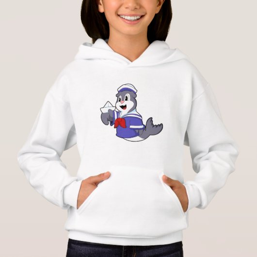 Zegel als zeeman met boot (Voorkant)