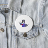 Zegel als zeeman met boot ronde button 7,6 cm (In situ)