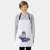 Zegel als zeeman met boot schort (Gedragen)