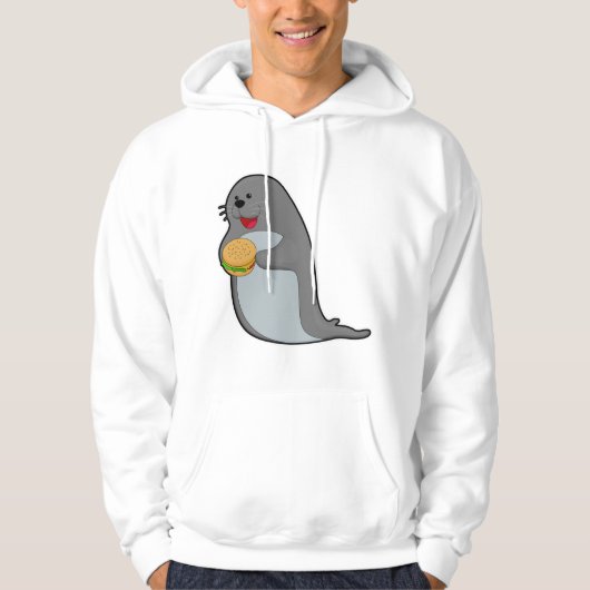 Zegel bij Eating met Burger Hoodie (Voorkant)