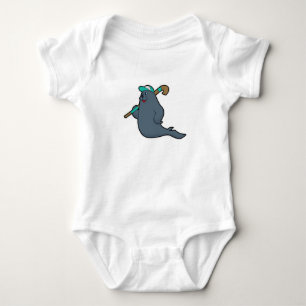 Zegel bij Hockey met Hockey stick Romper