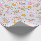 Zegel Dolfijn Kwal Schildpad Zeester Pastel Cadeaupapier (Hoek)