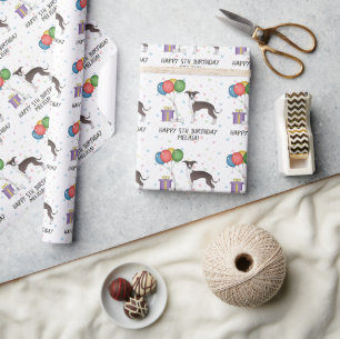 Zegel en witte Italiaanse windhond - Gelukkige ver Cadeaupapier