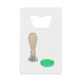 Zegel en zegel, voor persoonlijk gebruik kredietkaart flessenopener (Voorkant)