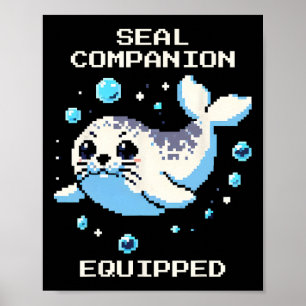 Zegel Gezel Uitgerust Pixel Art Zegel Retro Vibes Poster