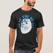 Zegel het zegel van de walvisvaarder Whisperer Mar T-shirt (Voorkant)