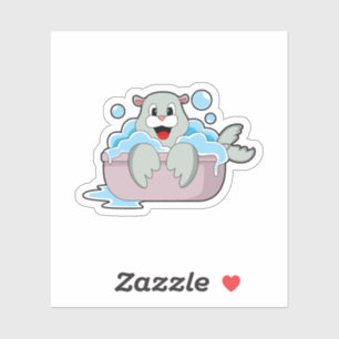 Zegel in Bathtub Sticker