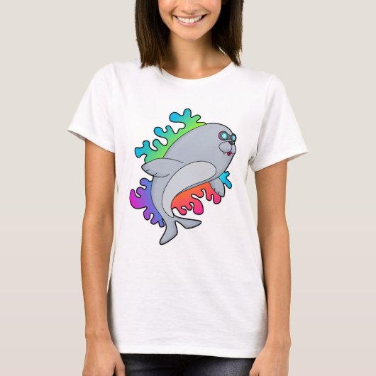 Zegel met bril t-shirt (Voorkant)