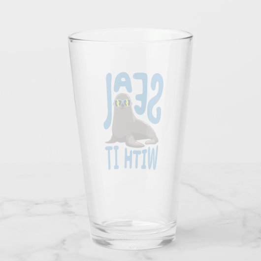 Zegel met een zegel met zonnebril glas (Achterkant)