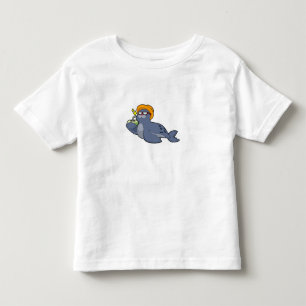 Zegel met kokosnoot kinder shirts