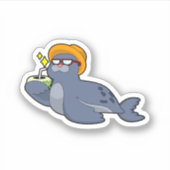 Zegel met kokosnoot sticker (Voorkant)