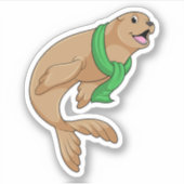 Zegel met Scarf Sticker (Voorkant)