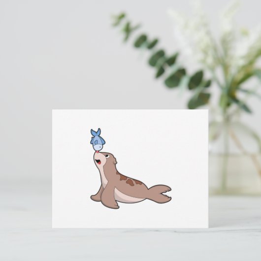 Zegel met Vis (2).PNG Briefkaart (Staand voorkant)