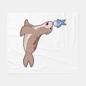Zegel met vis (2).PNG Fleece Deken (Voorkant (Horizontaal))
