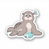 Zegel met vis sticker (Voorkant)