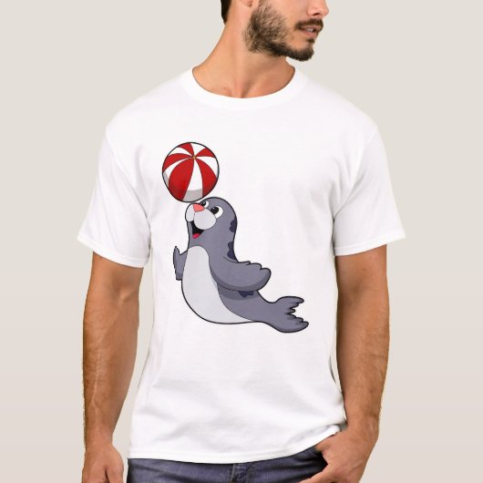 Zegel met waterpolo t-shirt (Voorkant)
