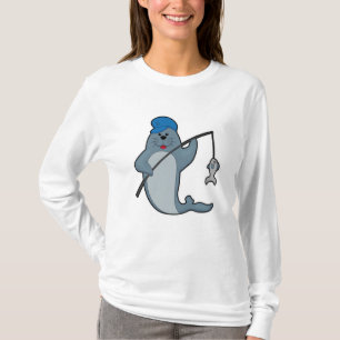 Zegel op Gevist met Geviste staaf en vis T-shirt