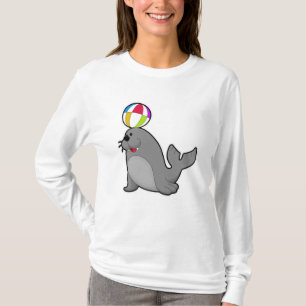 Zegel op watersport met waterpolo t-shirt