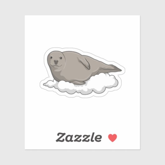 Zegel op wolken sticker (Vel)