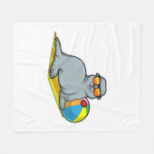 Zegel op zon met waterpolo fleece deken (Voorkant (Horizontaal))