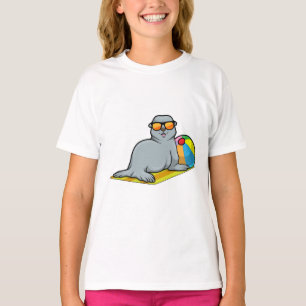 Zegel op zon met waterpolo t-shirt