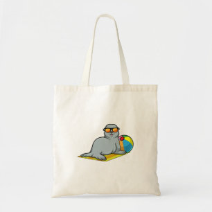Zegel op zon met waterpolo tote bag
