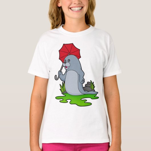 Zegel Raining Umbrella T-shirt (Voorkant)