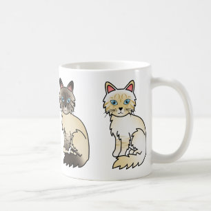 Zegel Tabby En Crème Tabby Birmaanse / Ragdoll kat Koffiemok