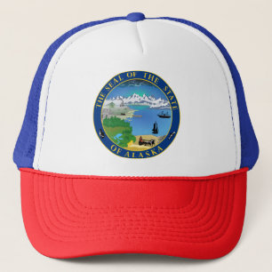 Zegel van Alaska State USA Trucker Hat Pet